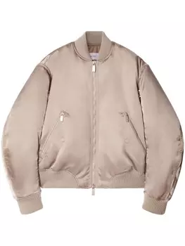 Off-White бомбер на молнии, нейтральный цвет