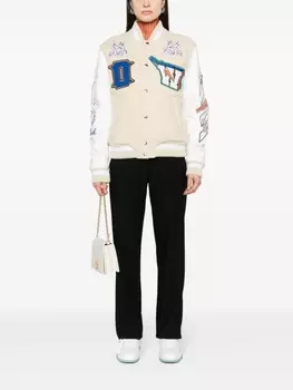 Off-White бомбер Tunderbolt, нейтральный цвет