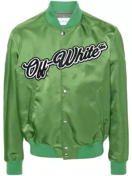 Off-White бомбер Varsity, зеленый