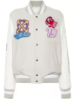Off-White бомбер WO Varsity, серый