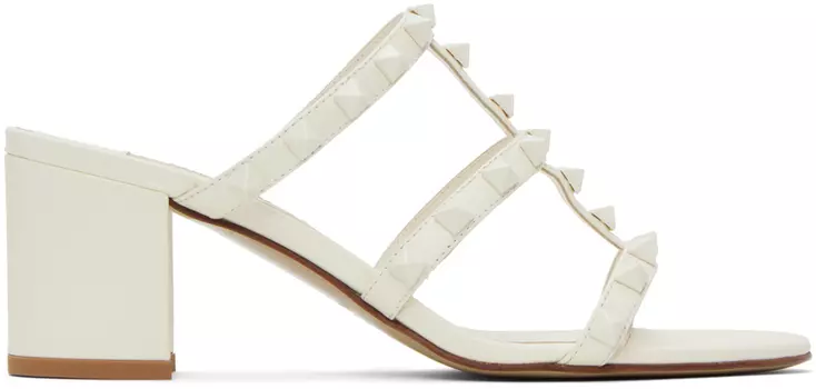 Off-White босоножки на каблуке Rockstud Valentino Garavani