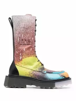 Off-White ботинки с эффектом разбрызганной краски, черный