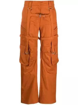 Off-White брюки карго с пряжками, оранжевый