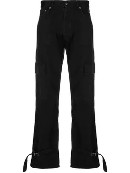 Off-White брюки карго с пряжкой, черный