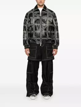 Off-White брюки карго Stitch Twill Samurai, черный