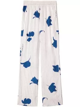 Off-White брюки с цветочным принтом, белый