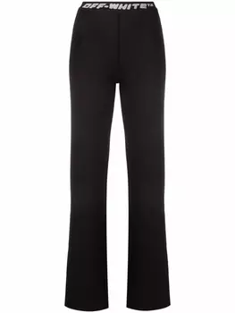 Off-White брюки с логотипом, черный