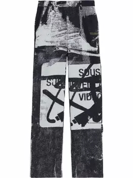 Off-White брюки с принтом из коллаборации с Pablo Tomek, черный