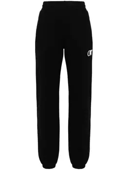 Off-White брюки с вышитым логотипом, черный