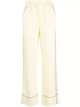 Off-White брюки с жаккардовым логотипом, желтый