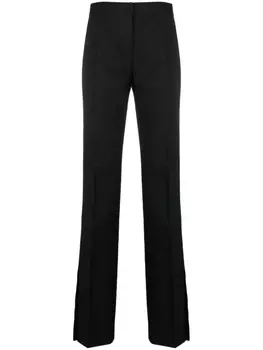Off-White брюки строгого кроя с разрезами, черный