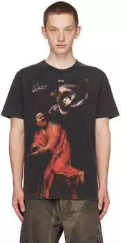 Off-White Черная футболка с принтом