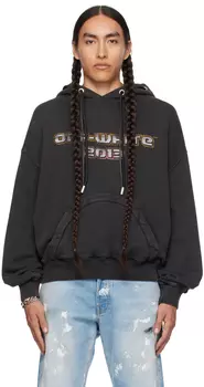 Off-White Черное худи с цифрами Bacchus