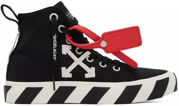 Off-White Черные вулканизированные кроссовки средней высоты