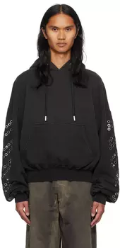 Off-White Черный худи с люверсами