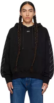 Off-White Черный худи с вышивкой