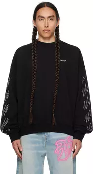 Off-White Черный свитшот Stitch Diag