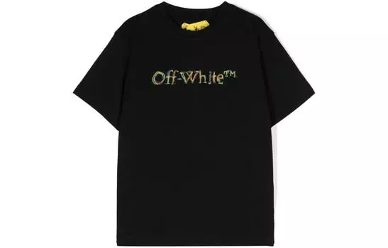Футболка детская Off-White с логотипом, черный