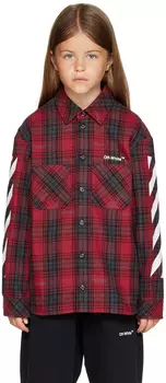 Off-White Детская красная рубашка в клетку