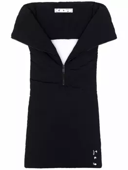 Off-White дутая манишка на молнии, черный