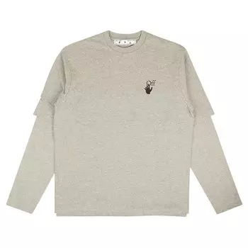 Off-White Двойная футболка Degrade Серая