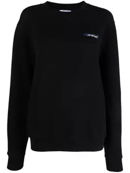 Off-White джемпер Arrows с цветочной вышивкой, черный