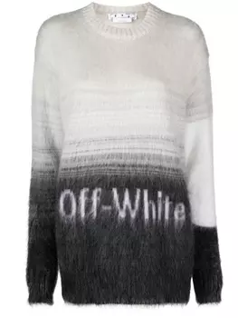 Off-White джемпер с эффектом градиента и логотипом, черный