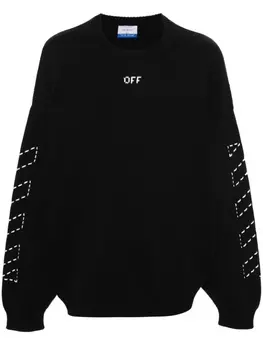 Off-White джемпер с полосками Diag, черный