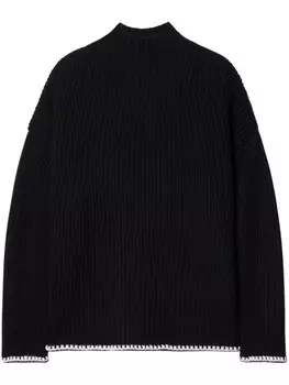 Off-White джемпер с вышитым логотипом, черный