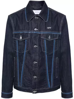 Off-White джинсовая куртка с молниями, синий