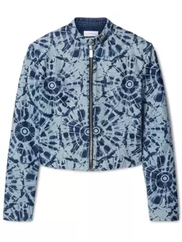 Off-White джинсовая куртка с принтом тай-дай, синий