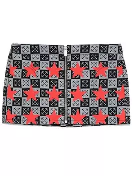Off-White джинсовая юбка с принтом, черный