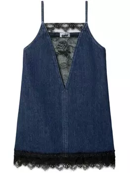 Off-White джинсовое платье мини, синий