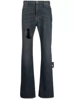 Off-White джинсы Hands-Off с эффектом потертости, синий