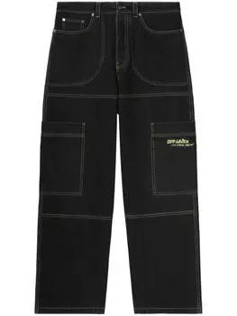 Off-White джинсы карго Irregular, черный
