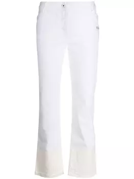 Off-White джинсы с контрастными манжетами, белый