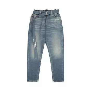 Off-White Джинсы с поясом, Синие