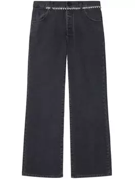 Off-White джинсы широкого кроя с поясом, черный