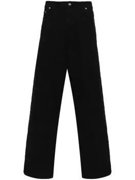 Off-White джинсы свободного кроя с вышивкой, черный