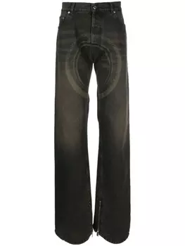 Off-White джинсы Wheel Over с эффектом потертости, коричневый