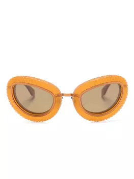 Off-White Eyewear солнцезащитные очки Tokyo в оправе 'кошачий глаз', коричневый