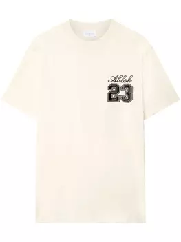 Off-White футболка 23 Skate с вышитым логотипом, нейтральный цвет