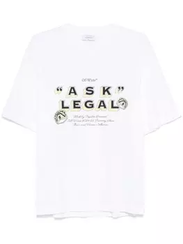 Off-White футболка Ask Legal Skate, белый