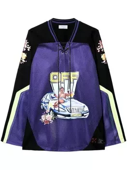 Off-White футболка Car Mesh Hockey, синий