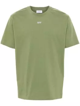 Off-White футболка из хлопка с вышивкой «стрелки», зеленый