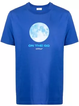 Off-White футболка On The Go Moon, синий