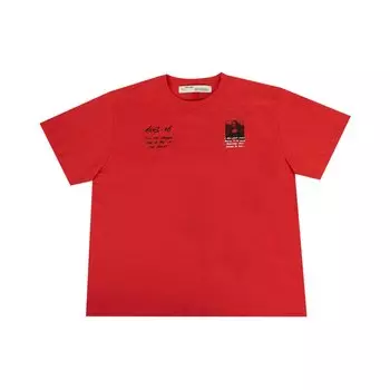 Off-White Футболка оверсайз Мона Лиза, Красная