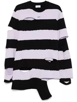 Off-White футболка Punk Stripes, фиолетовый