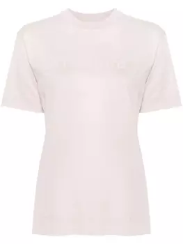 Off-White футболка с эффектом омбре и логотипом, розовый