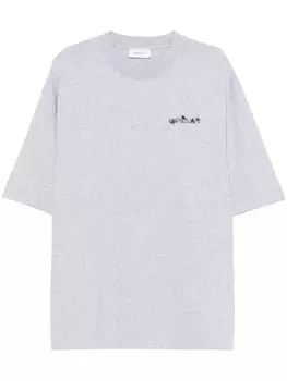 Off-White футболка с цветочной стрелой, серый